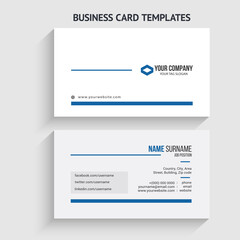 Modern and minimalist business card vector design template. Horizontal layout. editable business card vector. Perfect for your company. Vector illustration design. Print ready.