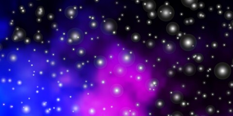 Dark Pink, Blue vector background with small and big stars. Modern geometric abstract illustration with stars. Pattern for websites, landing pages.