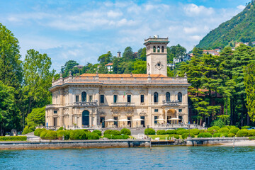 View of Villa Erba at lake Como in Italy