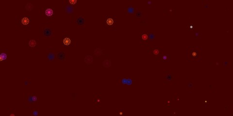 Light Blue, Red vector doodle template with flowers.