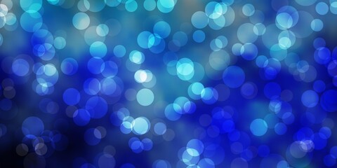 Light BLUE vector texture with disks. Modern abstract illustration with colorful circle shapes. Pattern for wallpapers, curtains.