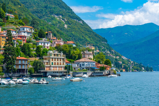 Moltrasio village and lake Como in Italy