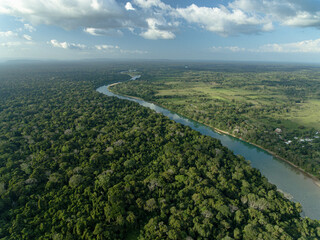 morning in the mountains at montes azules nature reserve chiapas mexico aerial view