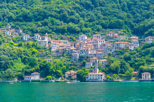 Careno village and lake Como in Italy