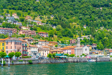 Argegno village and lake Como in Italy