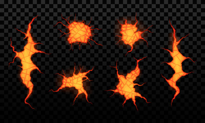 Volcanic crack lava.