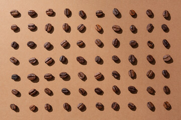 Coffee beans arranged symmetrically