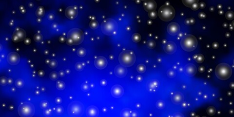 Dark BLUE vector texture with beautiful stars. Colorful illustration with abstract gradient stars. Design for your business promotion.