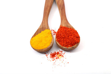 Red chili and turmeric powder