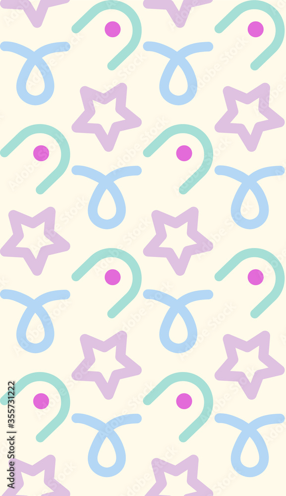 Poster Summer theme in vibrant and colorful colors. square and zigzag pattern. Seamless pattern. Background image.
