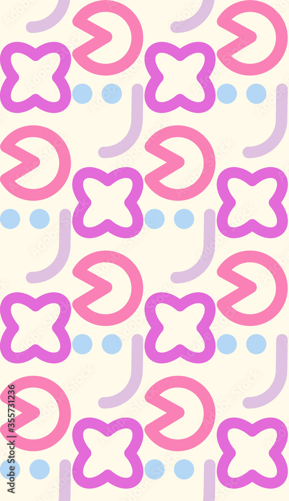 Poster Summer theme in vibrant and colorful colors. square and zigzag pattern. Seamless pattern. Background image.
