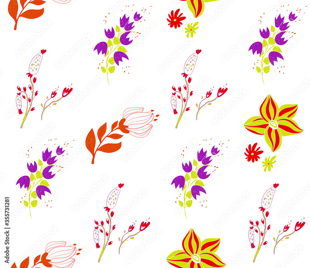 Poster image without seams. beautiful pattern on a summer theme. pattern consisting of natural colors and l