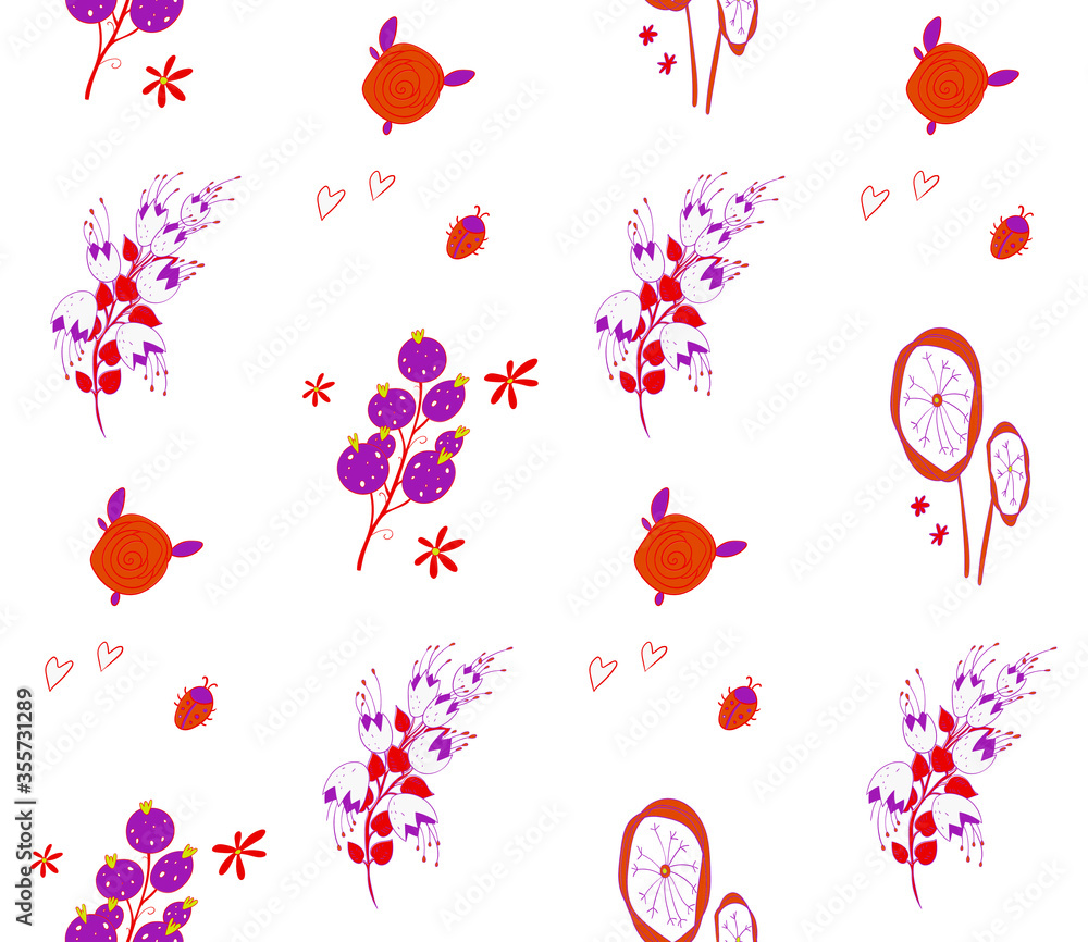 Poster image without seams. beautiful pattern on a summer theme. pattern consisting of natural colors and l
