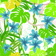Fototapeta na wymiar Floral seamless pattern. Vector design for paper, cover, fabric, interior decor and other users.