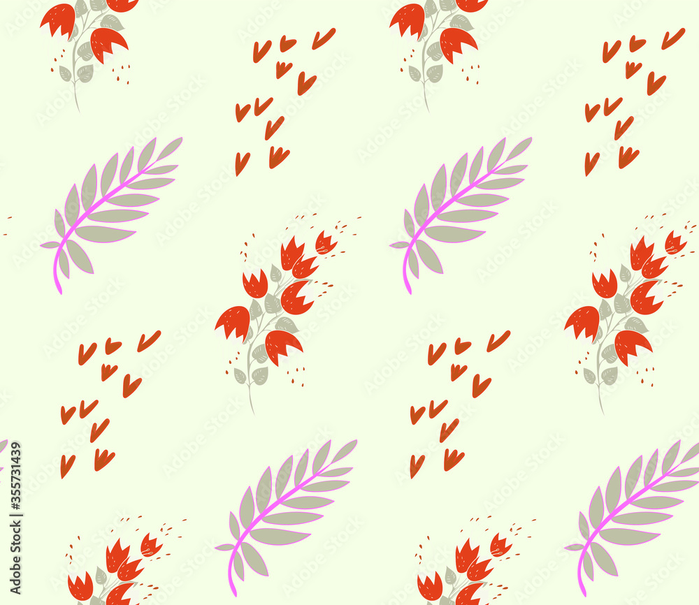 Poster image without seams. beautiful pattern on a summer theme. pattern consisting of natural colors and l