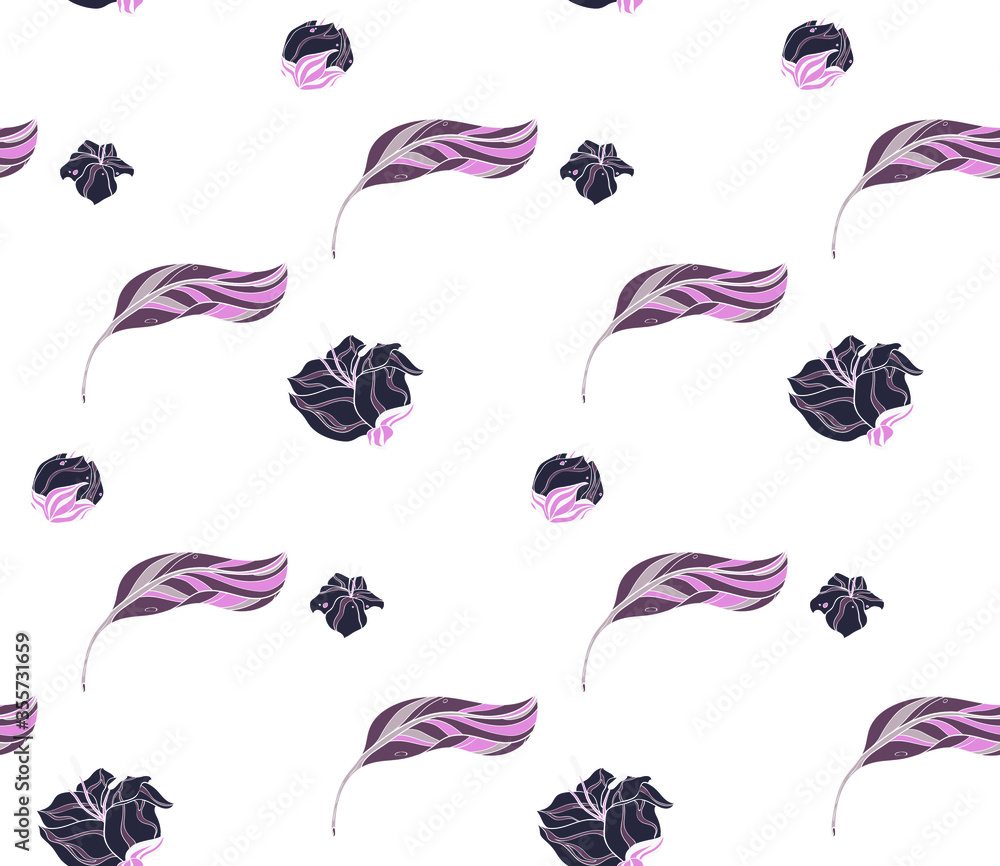 Poster image without seams. beautiful pattern on a summer theme. pattern consisting of floral ornament and 