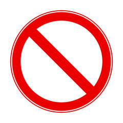 Prohibited No Stop Sign, No Sign.Vector on white background