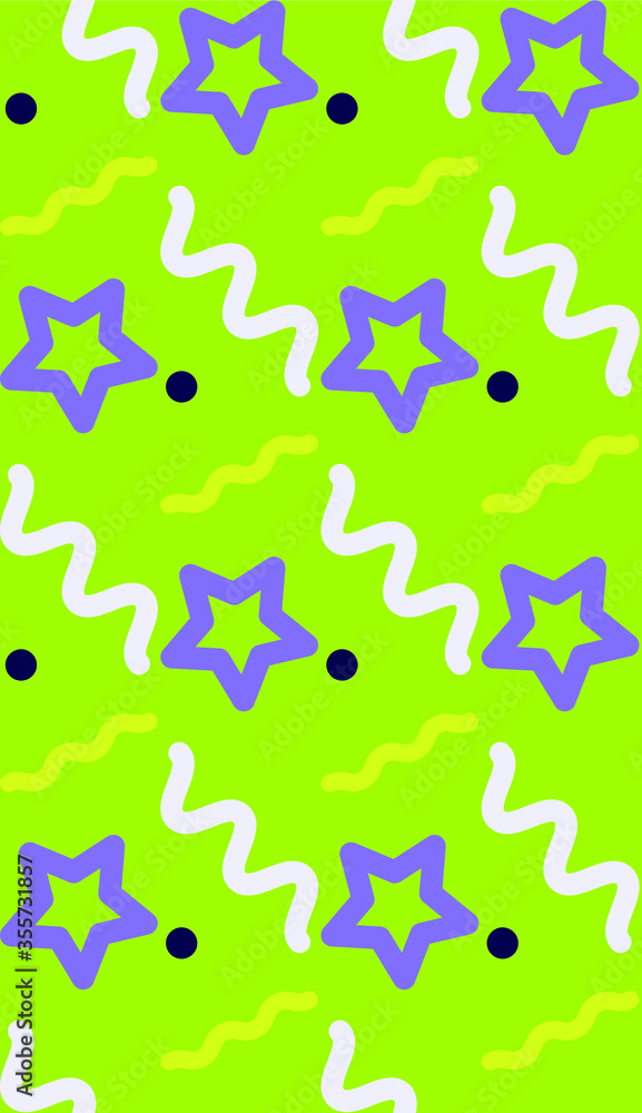 Poster Summer theme in vibrant and colorful colors. square and zigzag pattern. Seamless pattern. Background image.
