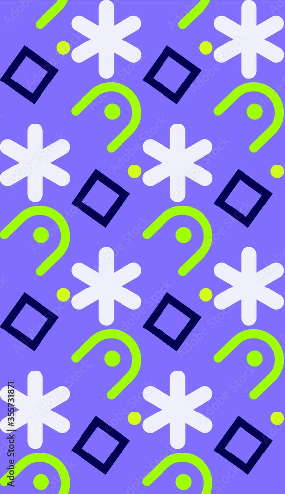 Poster Summer theme in vibrant and colorful colors. square and zigzag pattern. Seamless pattern. Background image.
