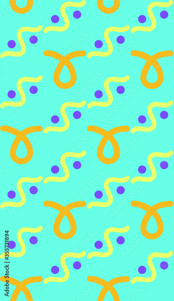 Poster Summer theme in vibrant and colorful colors. square and zigzag pattern. Seamless pattern. Background image.
