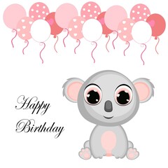 Happy birthday girl. Nursery vector illustration. Can be used for kid's clothing. Use for print, surface design, fashion wear