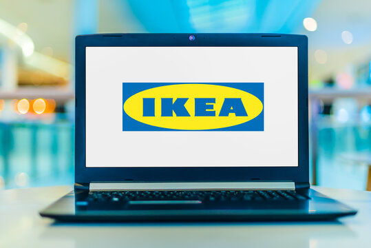 Laptop computer displaying logo of IKEA