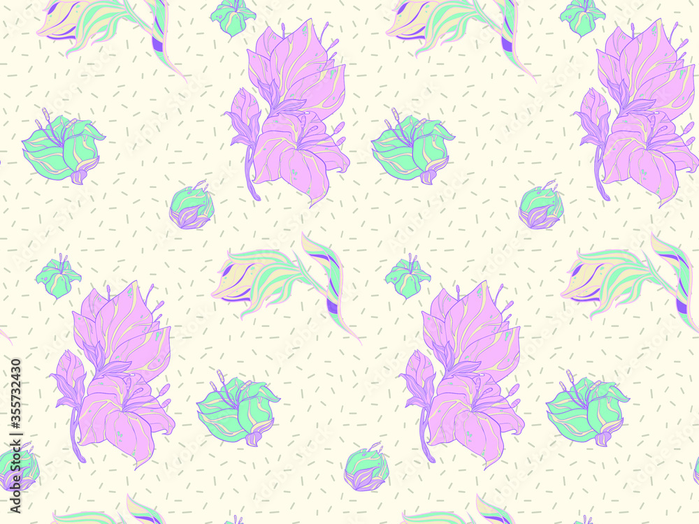 Poster image without seams. beautiful pattern on a summer theme. pattern consisting of floral ornament and 