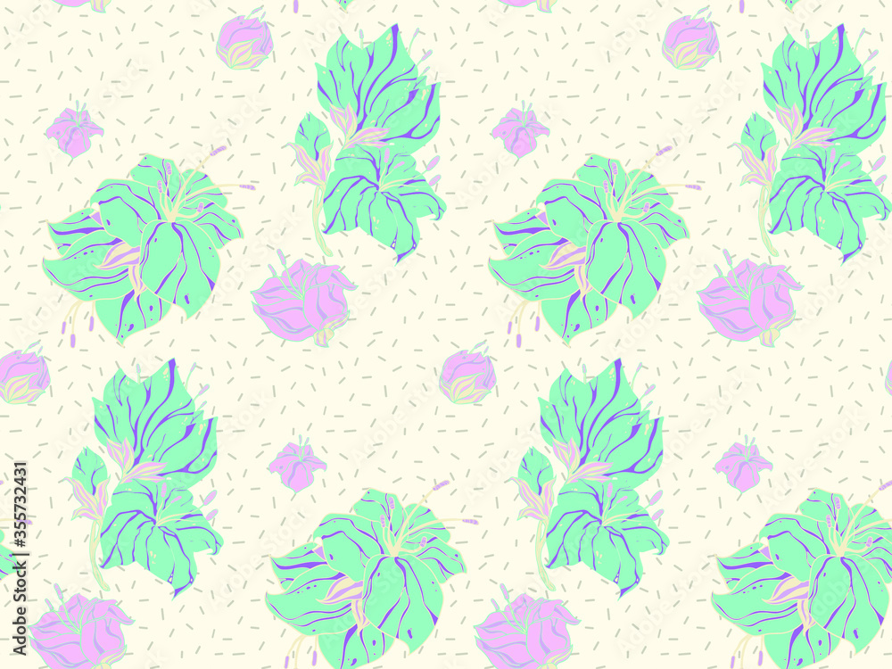 Poster image without seams. beautiful pattern on a summer theme. pattern consisting of floral ornament and 