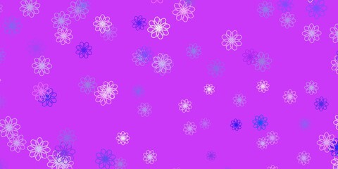 Light Pink, Blue vector natural artwork with flowers.