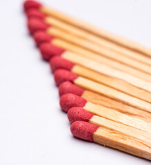 Match sticks arranged together.