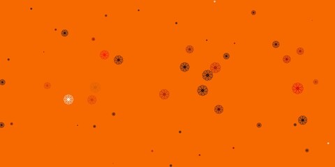 Light Red, Yellow vector doodle background with flowers.