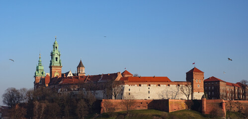 Fototapeta na wymiar Wawel castle in Krakow, Poland, the first UNESCO World Heritage Site in the world