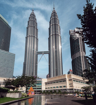 KUALA LUMPUR, MALAYSIA - JANUARY 22, 2019 Petronas twin Towers in Kuala Lumpur, Malaysia