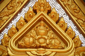 Religious place decoration with Kanok pattern in Thai temple