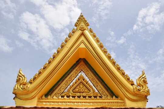 Church gable roof decoration in Thai temples