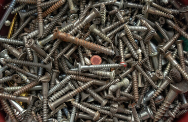 close-up screws, screws and bolts