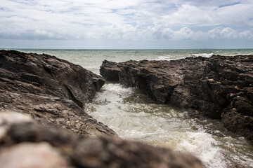 coastline in brittany with sea views and cliffs