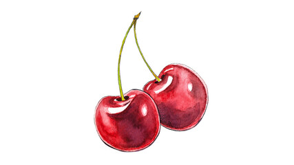 cherries on white background