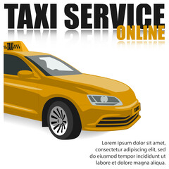 Online taxi service poster concept.Taxi illustration