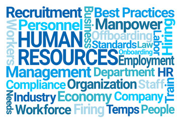 Human Resources Word Cloud on White Background