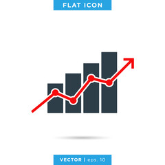 Financial Icon Vector Logo Design Template. Growing Graph Sign and Symbol
