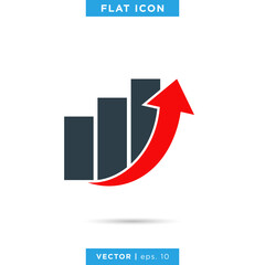 Financial Icon Vector Logo Design Template. Growing Graph Sign and Symbol