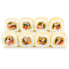 
tasty rolls on a white plate for a restaurant menu15