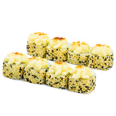 
tasty rolls on a white plate for a restaurant menu4