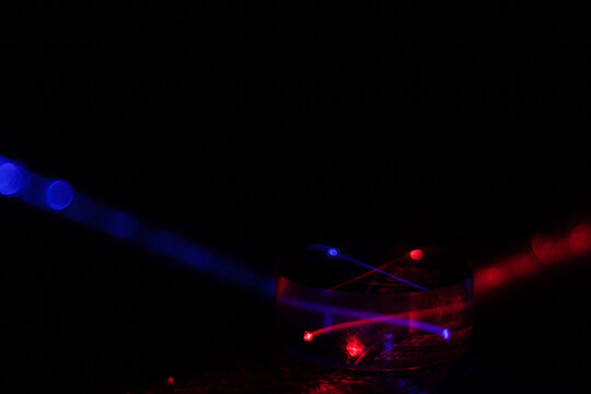 abstract laser light in a dark room