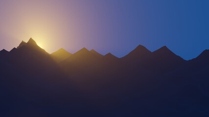 Sunrise in Mountains