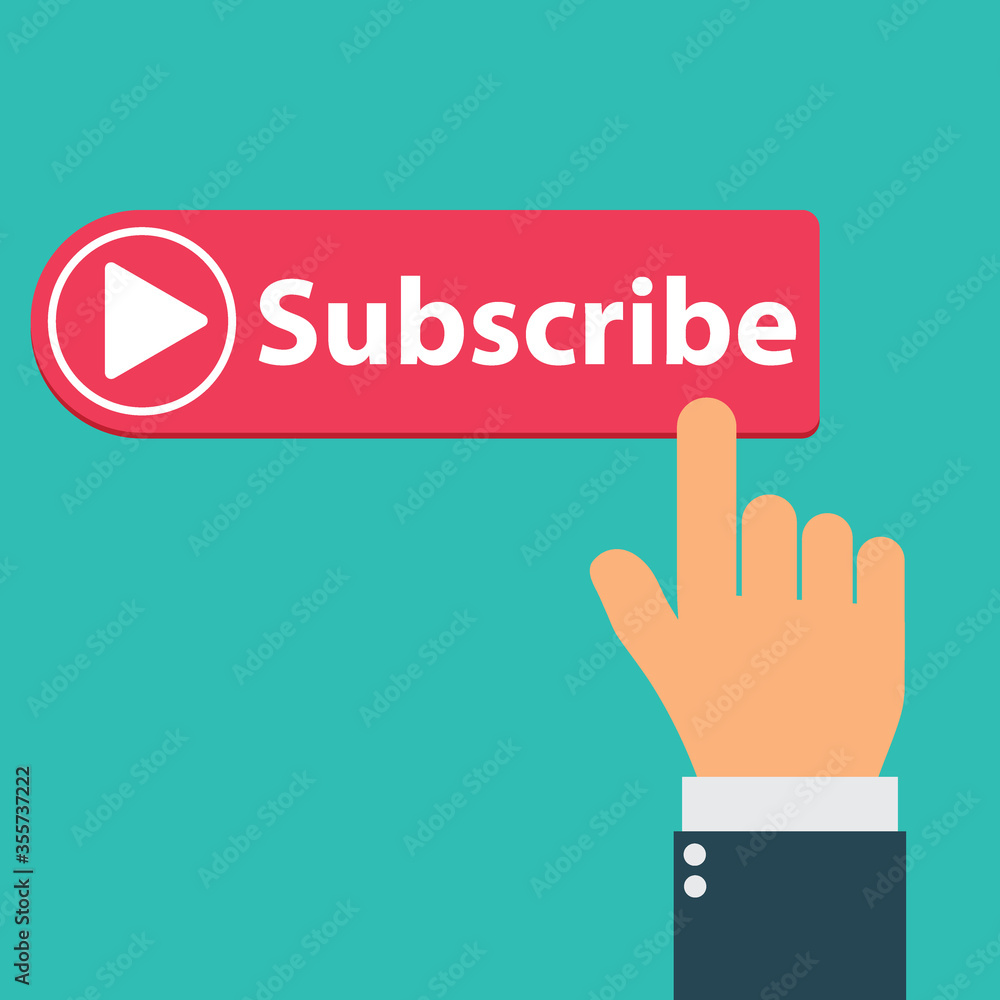 Poster subscribe button flat vector touchscreen icon