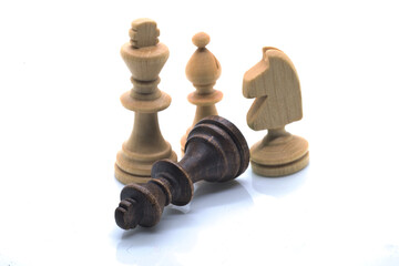 chess pieces isolated on white background