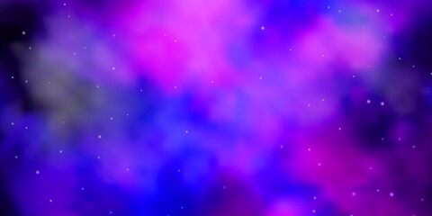 Light Purple, Pink vector template with neon stars. Modern geometric abstract illustration with stars. Pattern for new year ad, booklets.