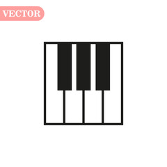 Piano keys isolated on white background. Vector art.